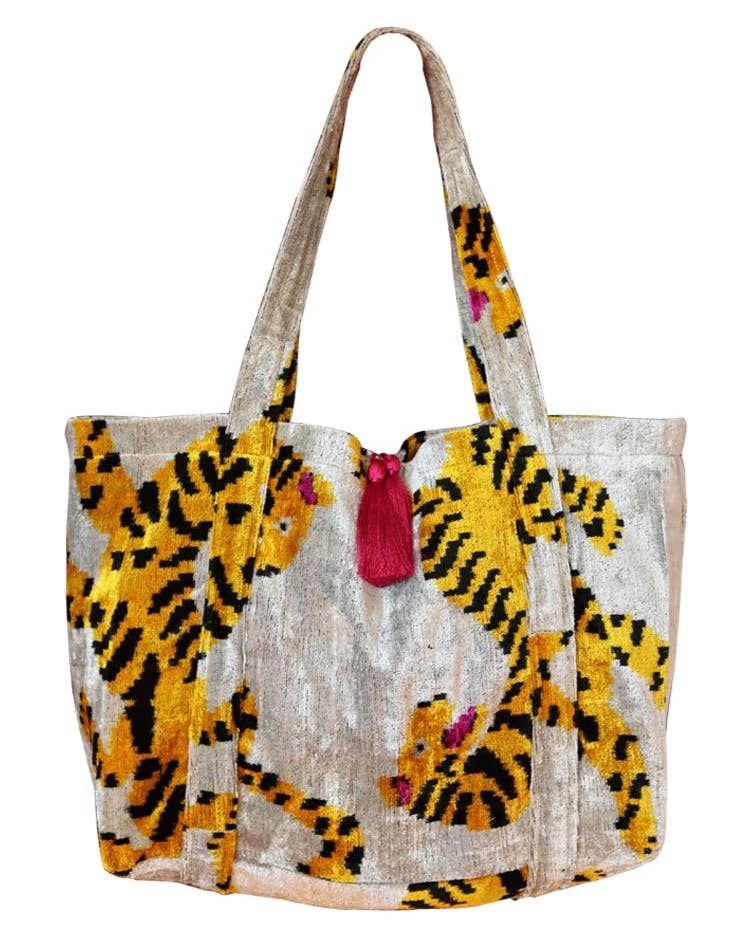 Silk Velvet Ikat Large Bag
