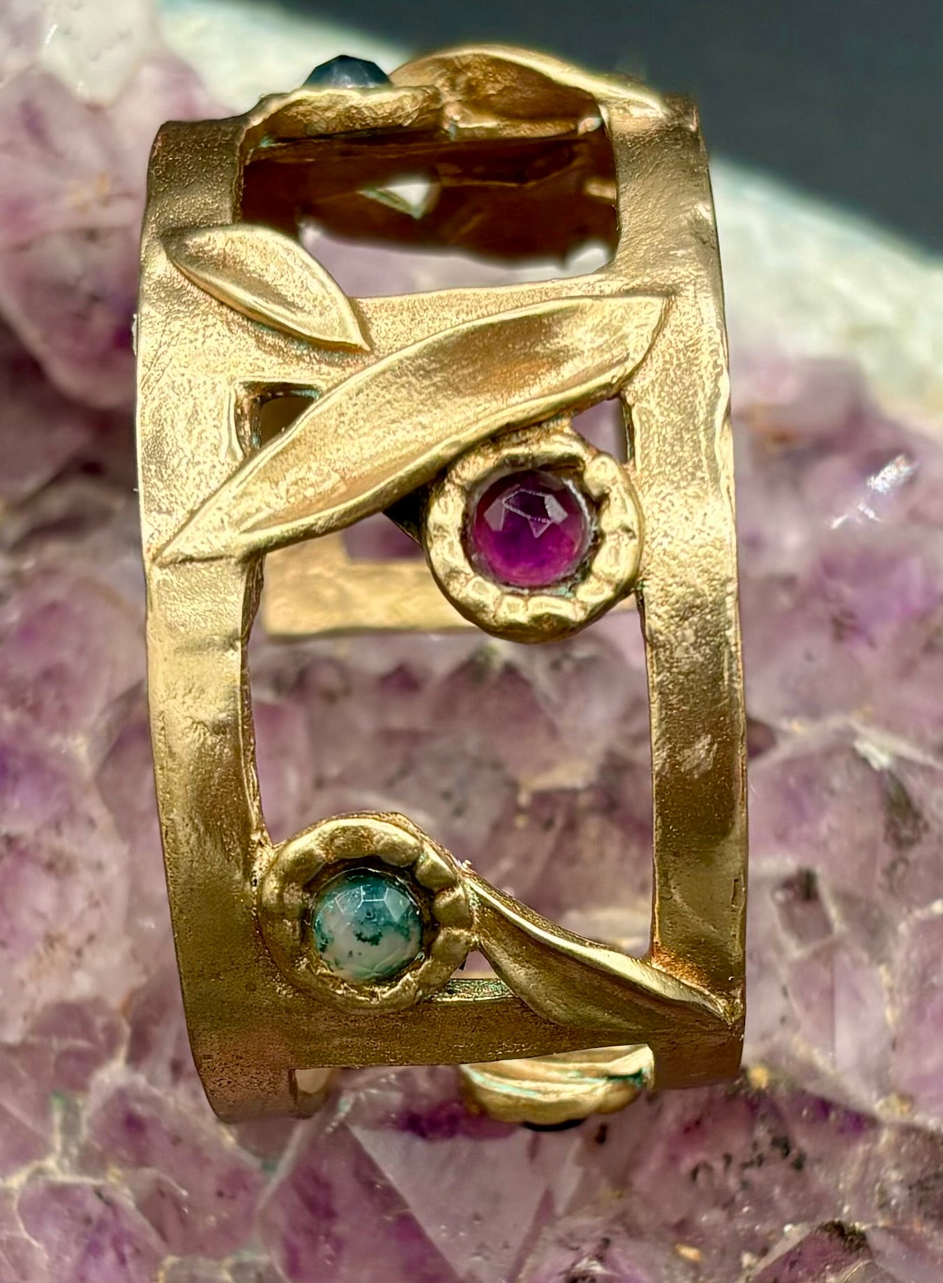Cage Cuff with Multi-Stone Detailing