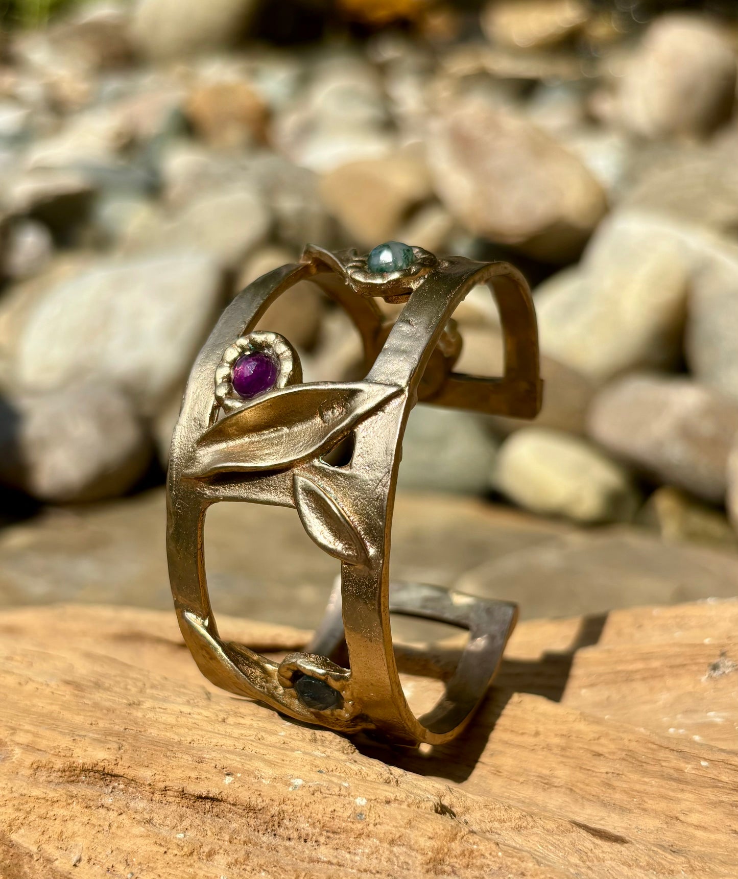 Cage Cuff with Multi-Stone Detailing