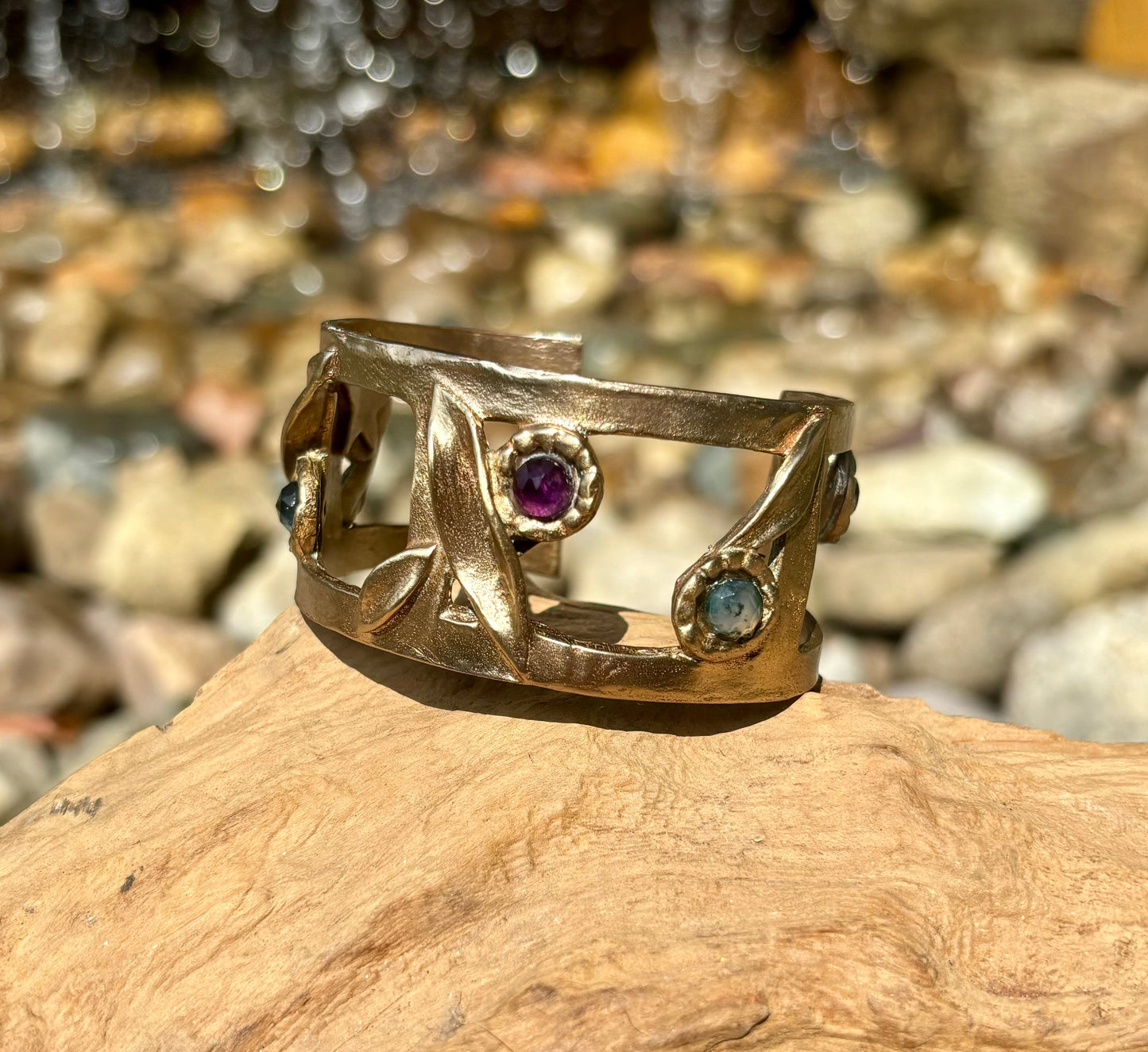 Cage Cuff with Multi-Stone Detailing