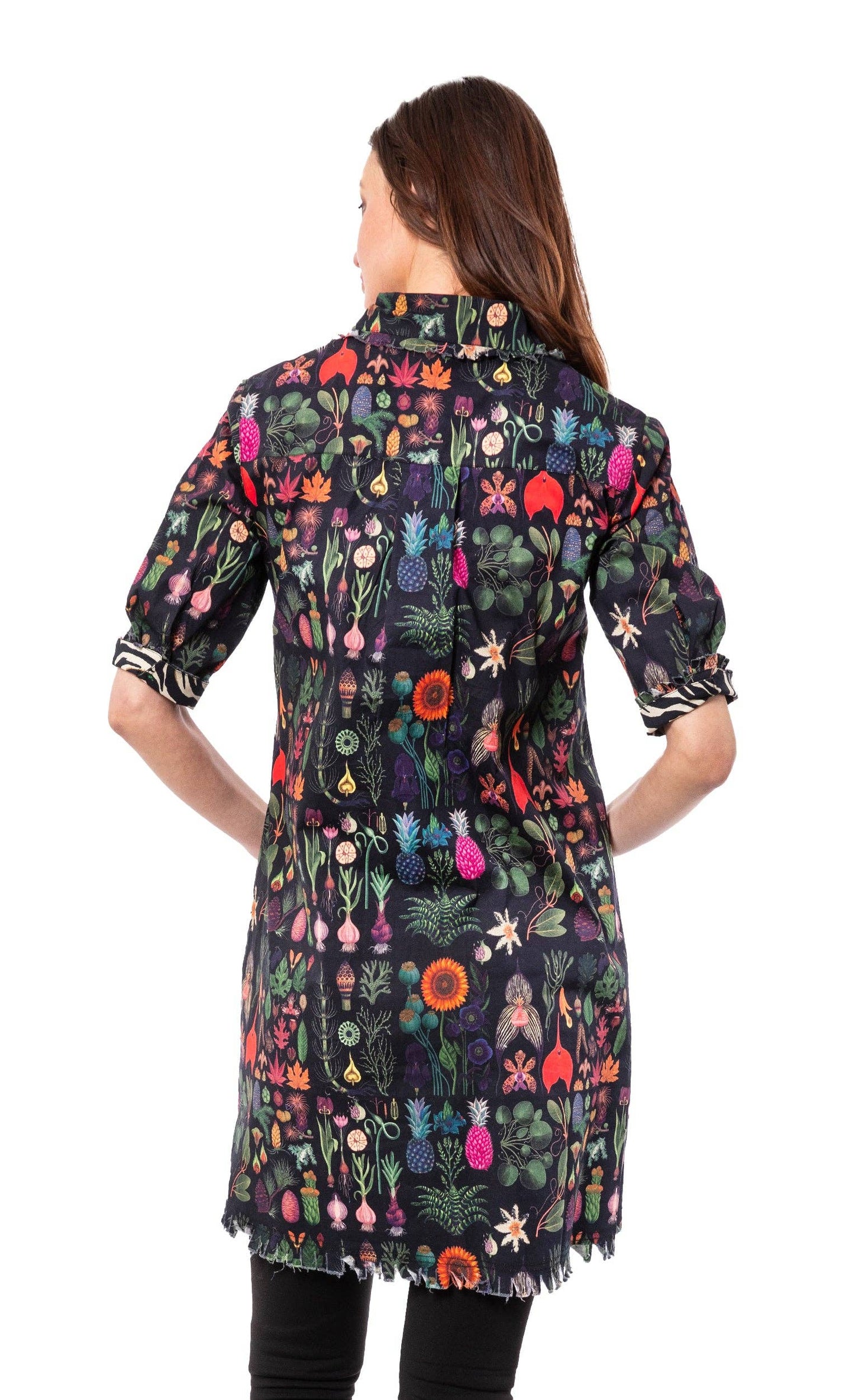 Chatham Dress Black Botanical Print