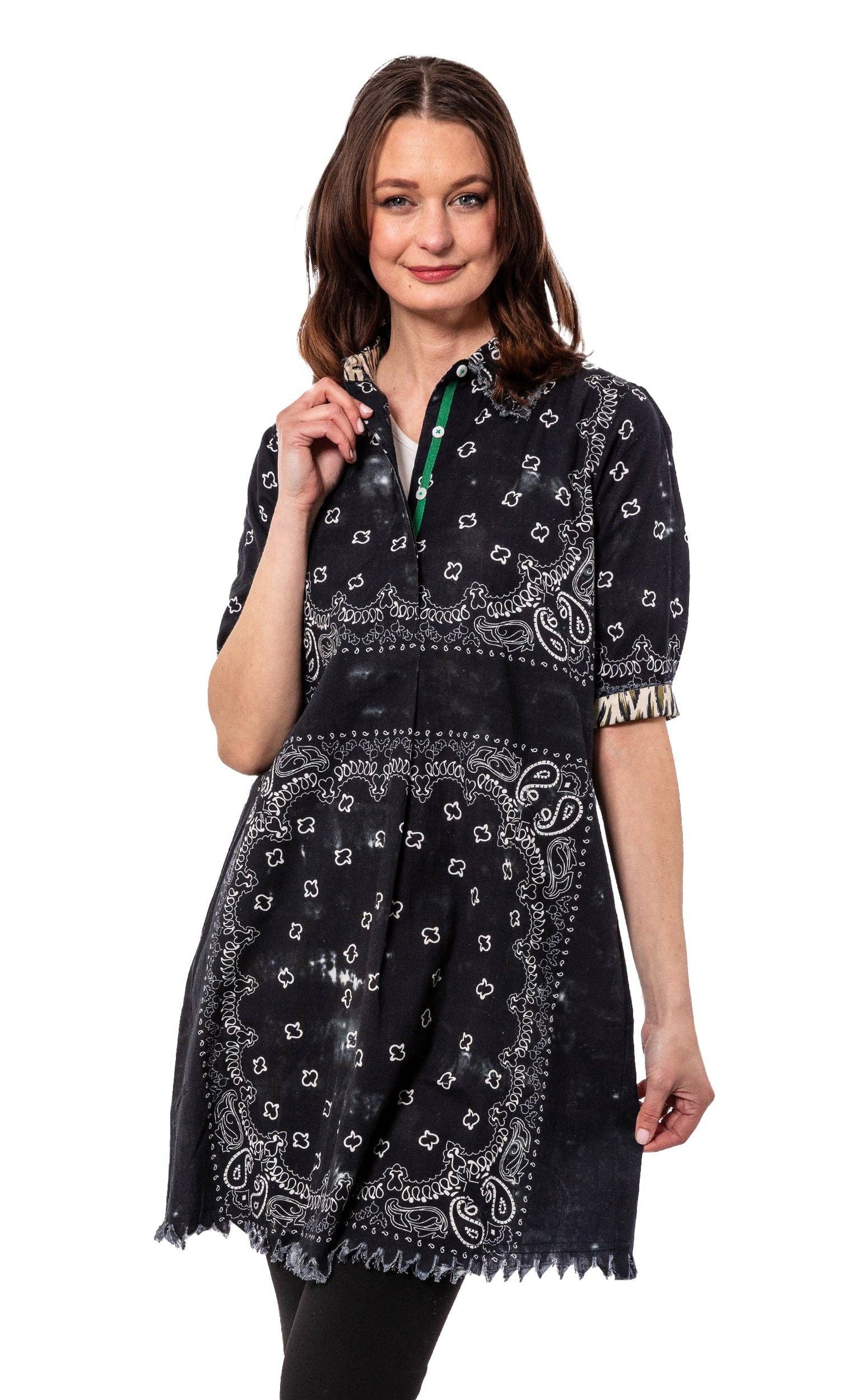 Chatham Dress Black Bandana Print