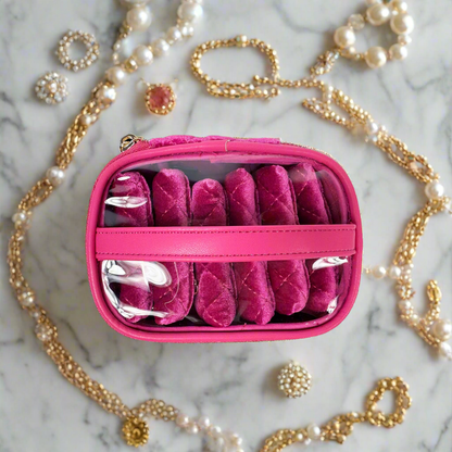 Getaway Jewelry Case - Fuchsia Velvet