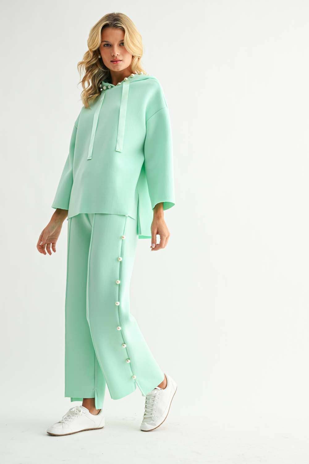 Farrah French Scuba Pearl Long Pant