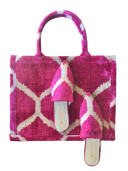 Silk Velvet Ikat Point Toe Slide