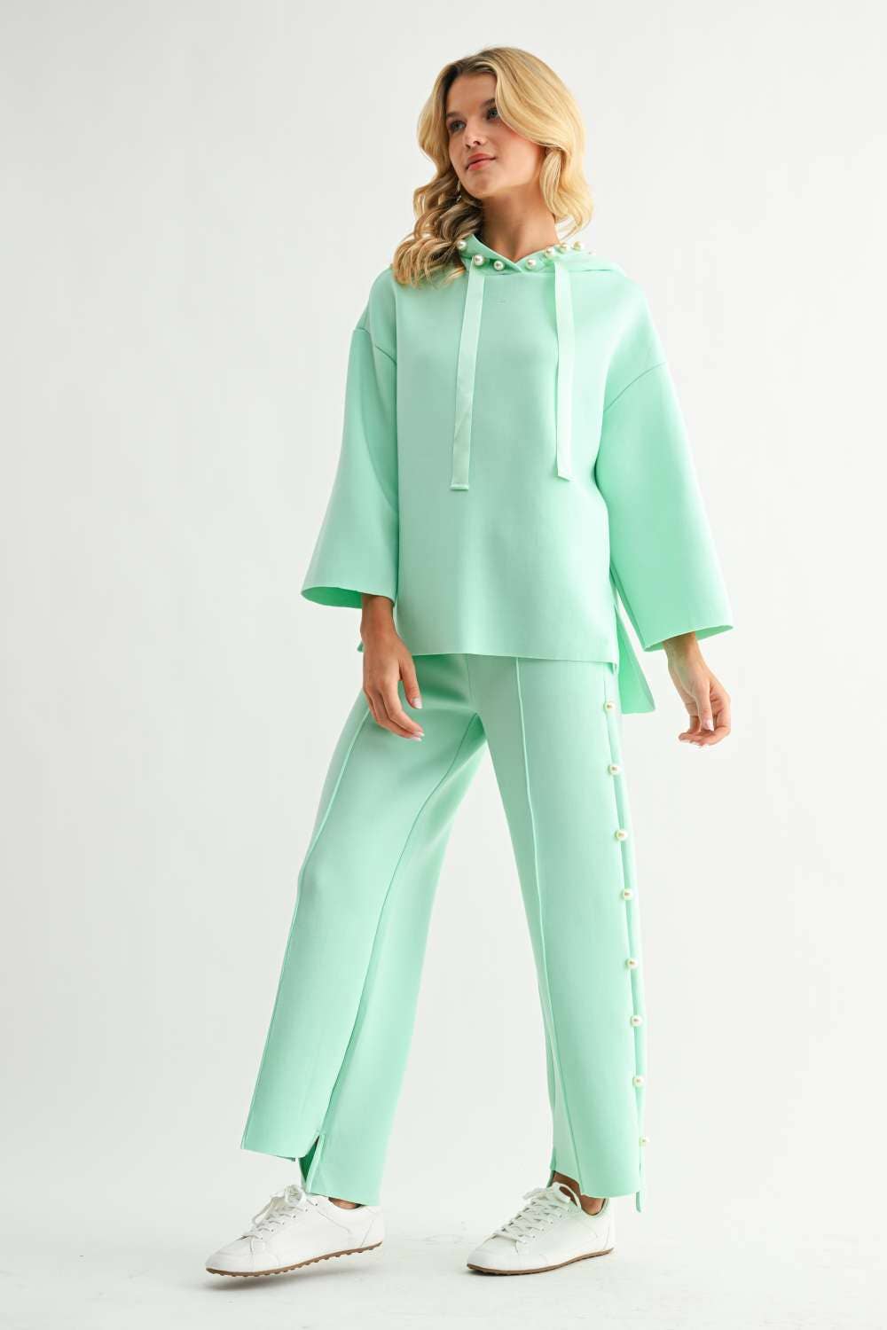 Farrah French Scuba Pearl Long Pant
