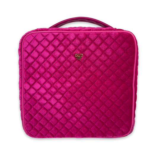 Mini Diva Makeup Case - Fuchsia Velvet