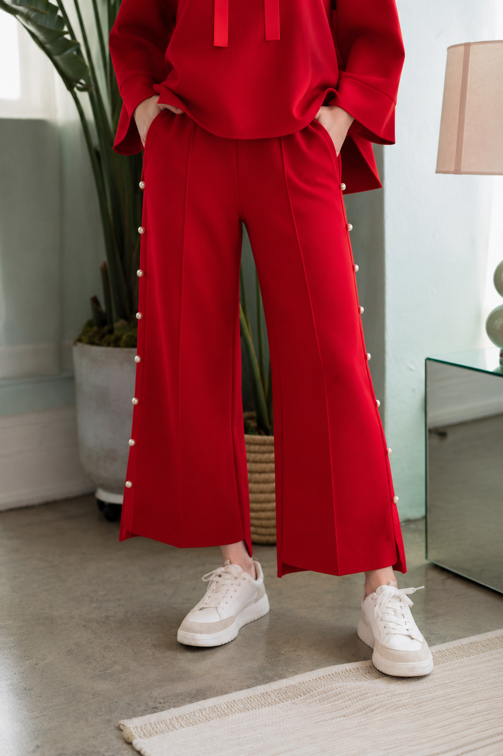 Farrah French Scuba Pearl Long Pant