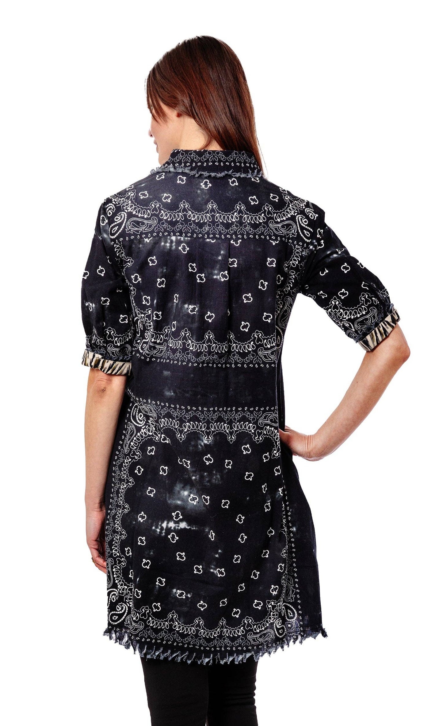 Chatham Dress Black Bandana Print