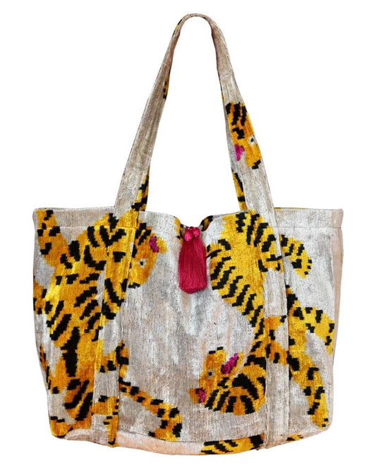 Silk Velvet Ikat Large  Bag