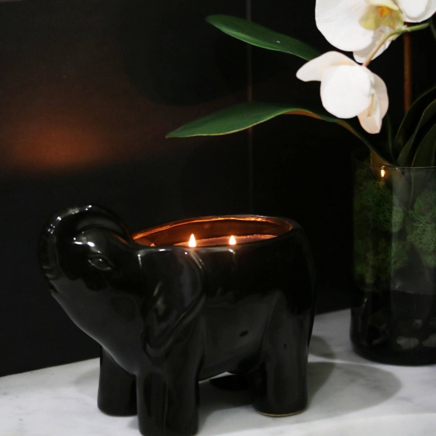 Black Elephant Perfumed Candle – Ash Ember Rose
