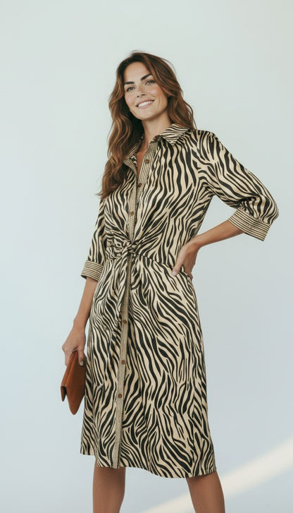 NWT 50% OFF | Gretchen Scott | Twist and Shout Dress | Animal Instincs