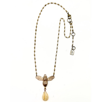 Anna Pavlova Bee Necklace | Yellow Jade
