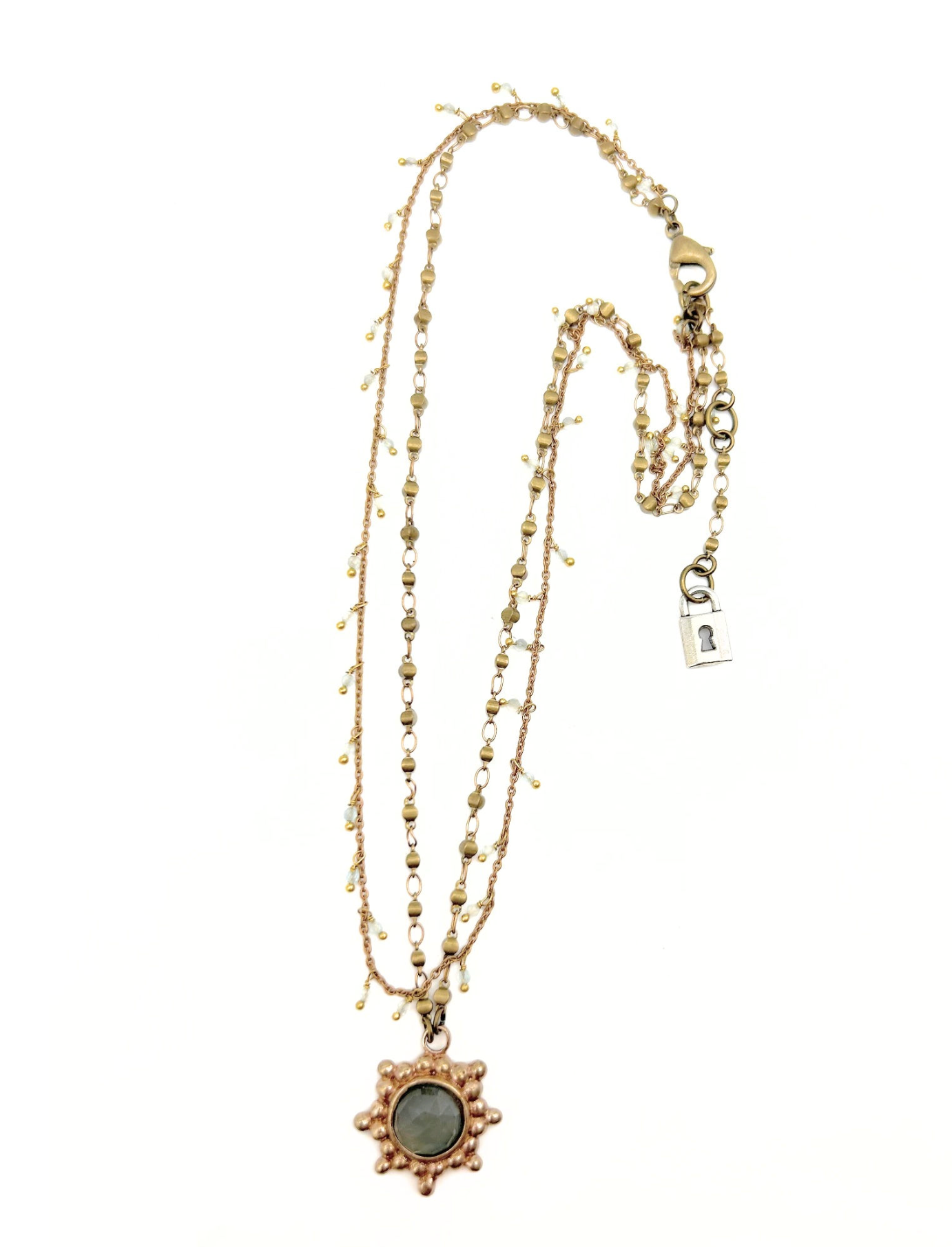 Vibrant Me | Delicate Double Layered Aquamarine Necklace