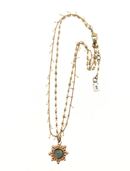 Vibrant Me | Delicate Double Layered Aquamarine Necklace
