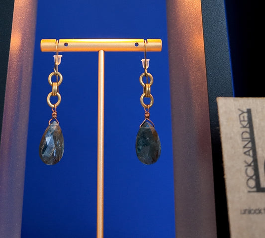 VibrantMe MediSpa | Bronze Teal Kyanite Large Drop Earrings