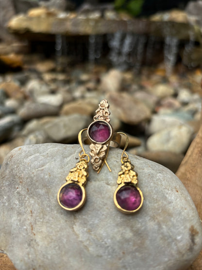 Amythest Pendant (Matching Necklace & Earrings)