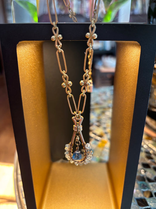 VibrantMe MediSpa | Bronze Necklace Teal Kyanite & Aquamarine