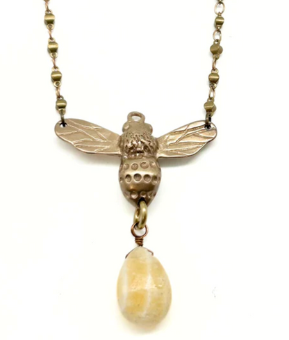 Anna Pavlova Bee Necklace | Yellow Jade