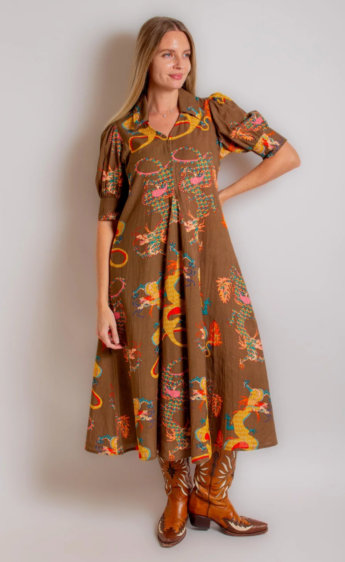 BENMEDSPA | DIZZY LIZZIE | Montauk Dress Chocolate Dragon