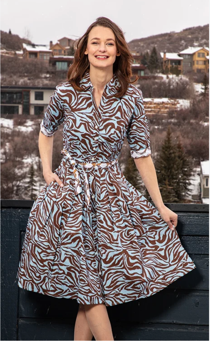 BENMEDSPA | DIZZY LIZZIE | Mrs. Maisel Zebra Blue Print L