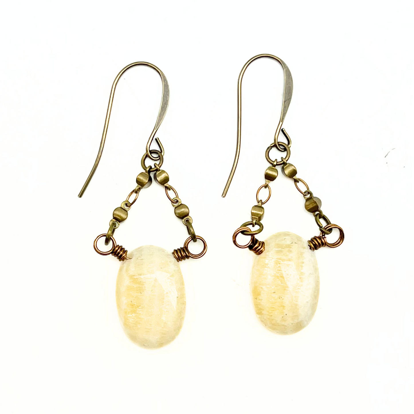 Drop Dangle Earrings | Round Shape Stone