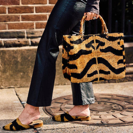 Tiger Print Small Avery Bamboo Bag