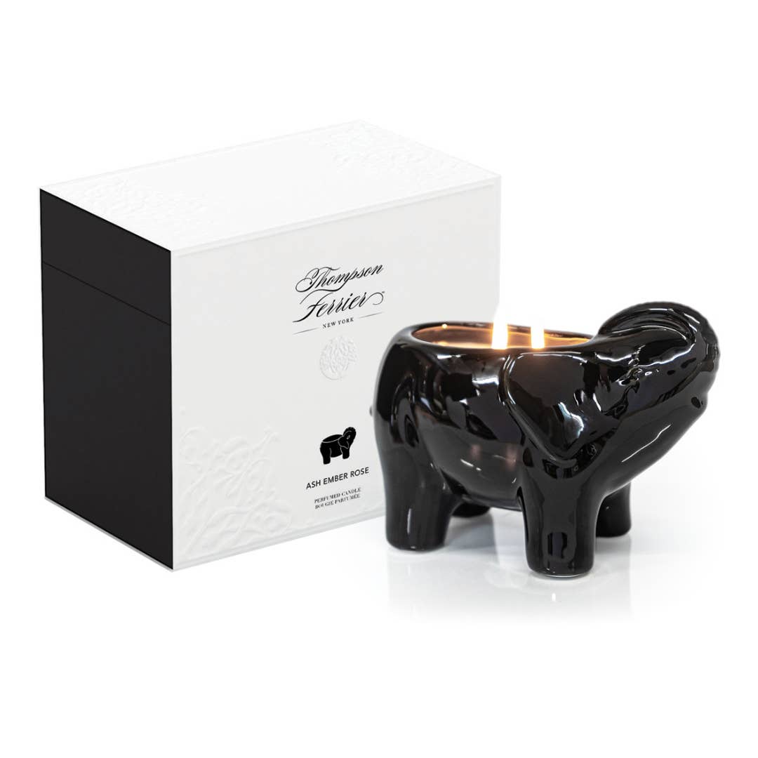 Black Elephant Perfumed Candle – Ash Ember Rose