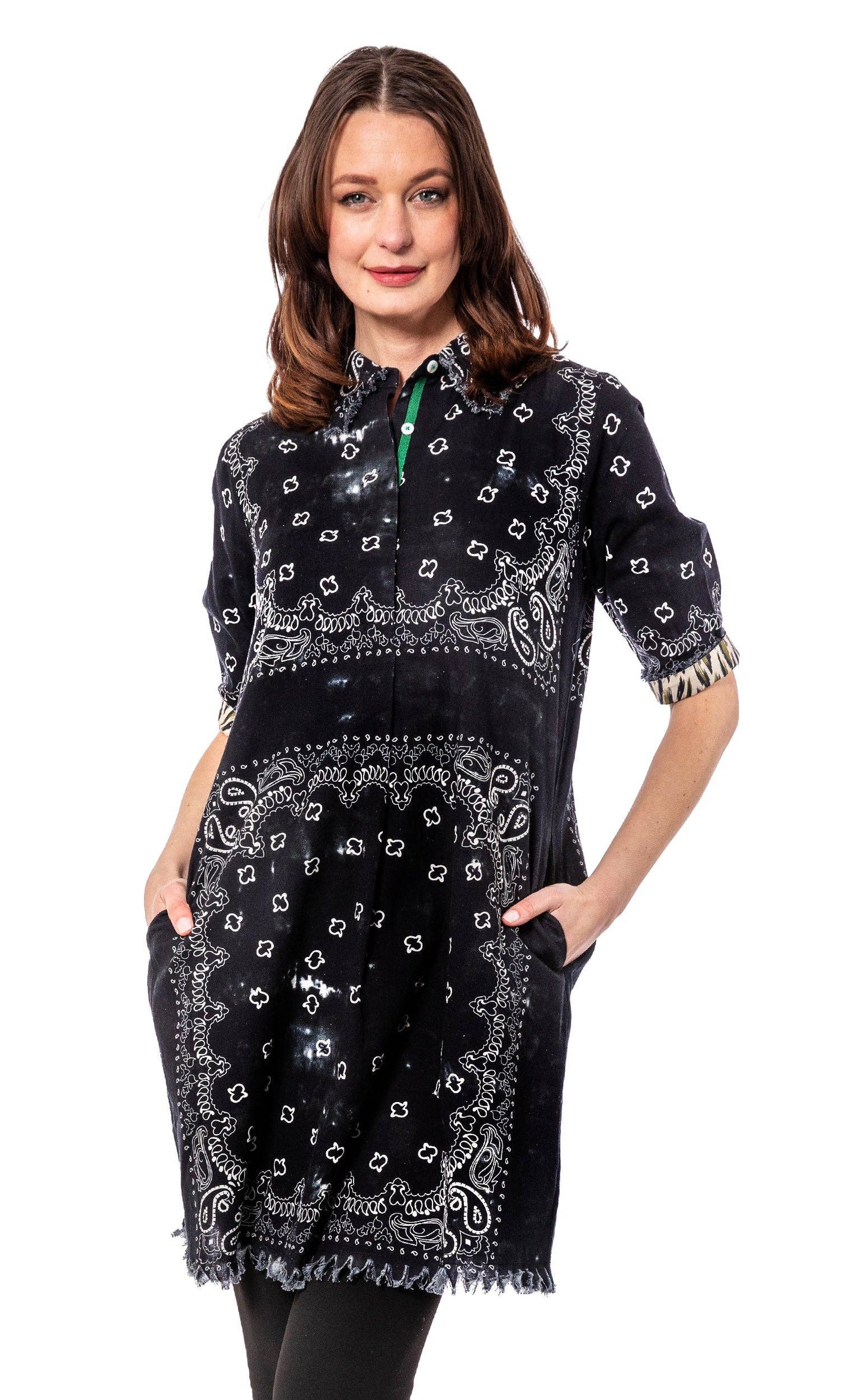 Chatham Dress Black Bandana Print