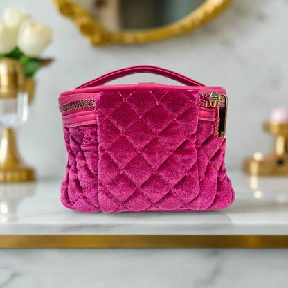 Getaway Jewelry Case - Fuchsia Velvet
