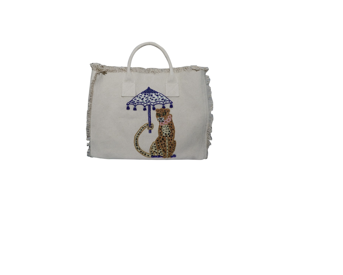 Tote Bag Umbrella Leopard - Ivory/S.Gold/White/Royal