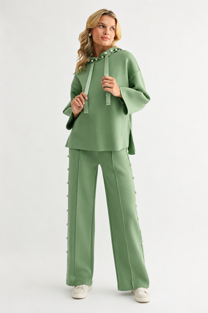 Farrah French Scuba Pearl Long Pant