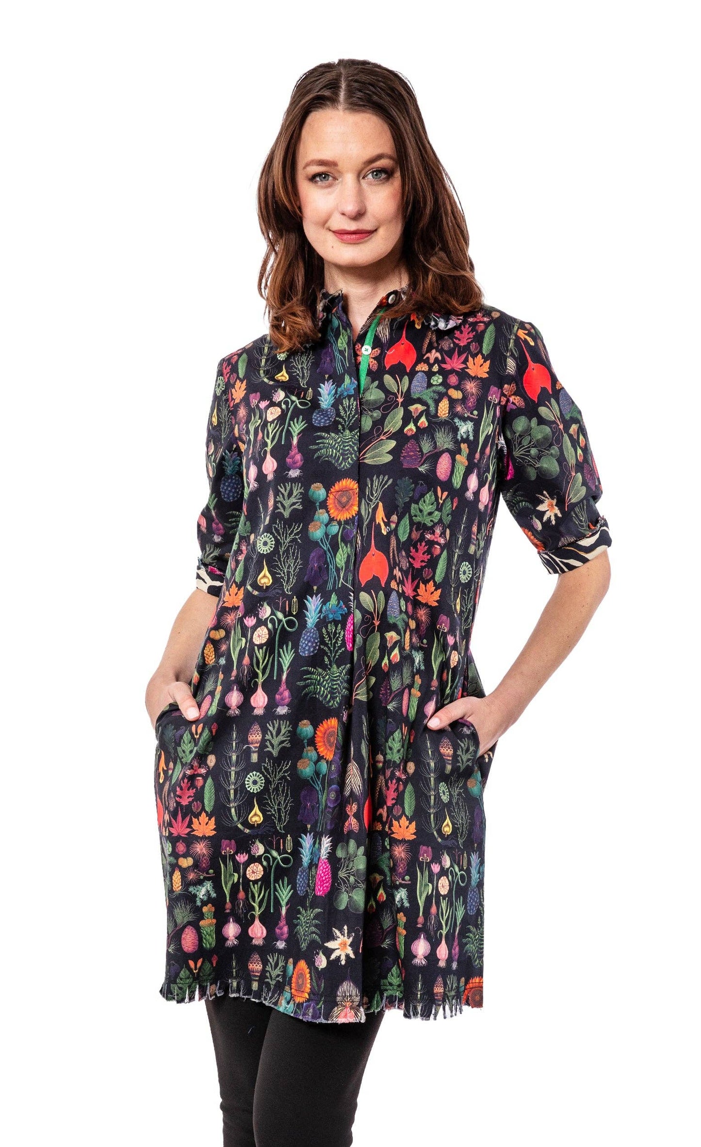 Chatham Dress Black Botanical Print